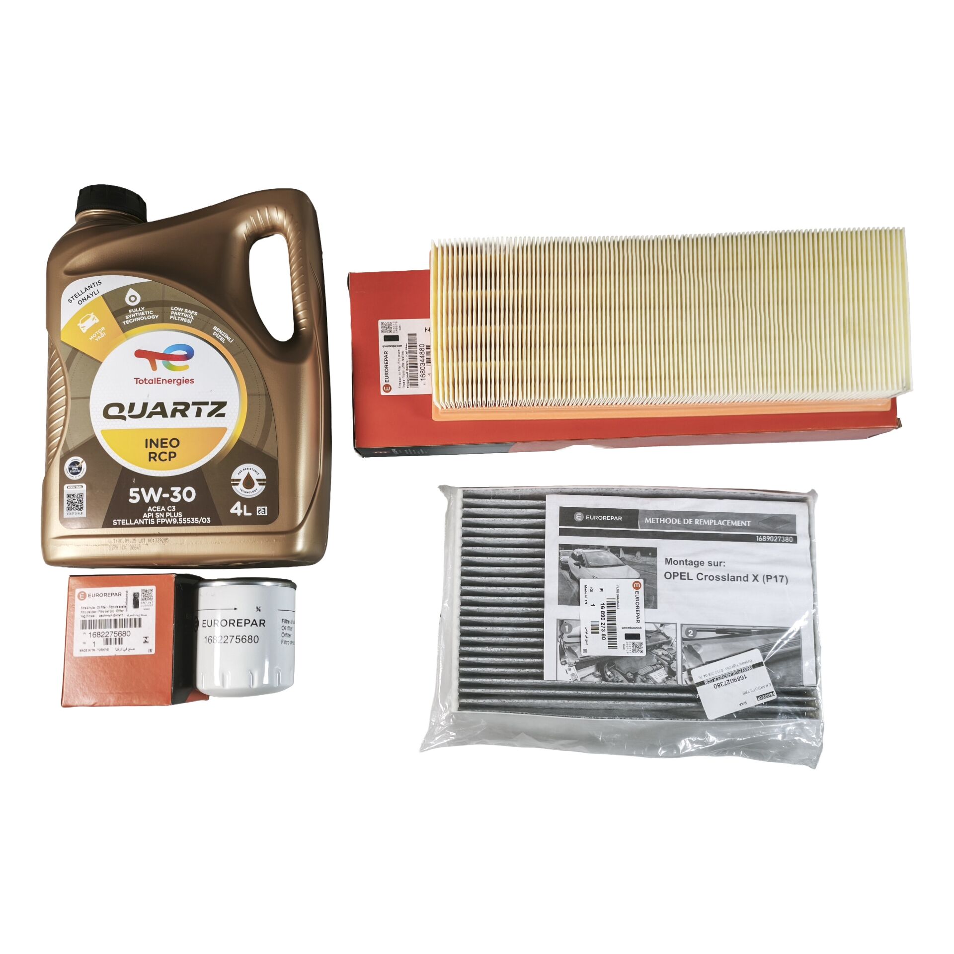 Opel Crossland 1.2 T Bakım Seti Total Rcp 5W30 Eurorepar
