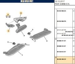 Peugeot 3008 P84E İç Dikiz Ayna Yan Kapakları Orijinal 98205308ZD