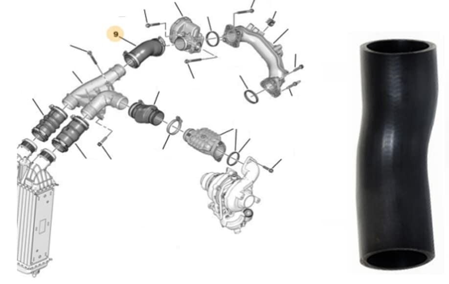 Citroen C3 A51 1.6 Hdi Euro5 Turbo Hava Ara Hortumu Mga 963315