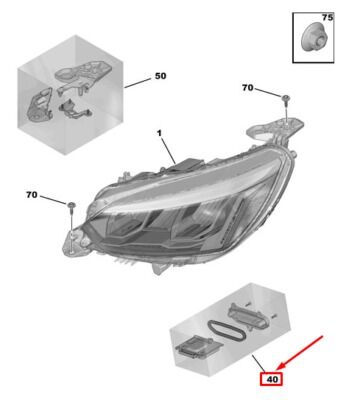Peugeot 208 2019-2025 Driver Kit Far Beyni PSA Orijinal 1656251280