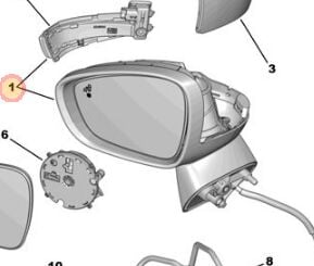 Citröen C3 Aircross Dış Sağ Elektirikli Ayna PSA Orijinal 98179849XT