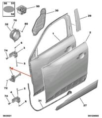 Peugeot 2008 P24E Ön Kapı Gergisi PSA Orijinal 9822806580