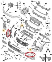Peugeot 408 Ön Far Braket Takımı PSA Orijinal 168909471T