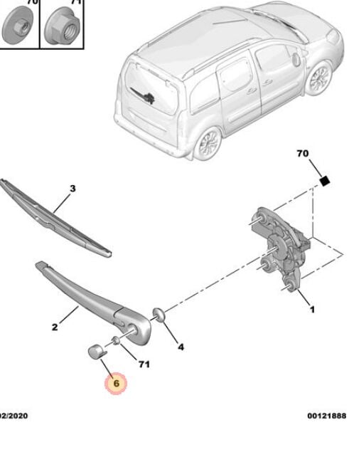 Peugeot Expert 4 Arka Silecek Kapağı PSA Orijinal 6429.FP