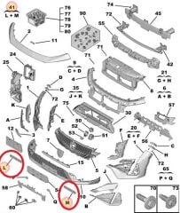 Peugeot 408 Ön Tampon Alt Deflektör Takımı PSA Orijinal 1688580080