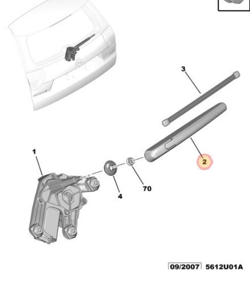 Citröen C5 X7 Station Wagon Arka Silecek Kolu PSA Orijinal 6429.ET