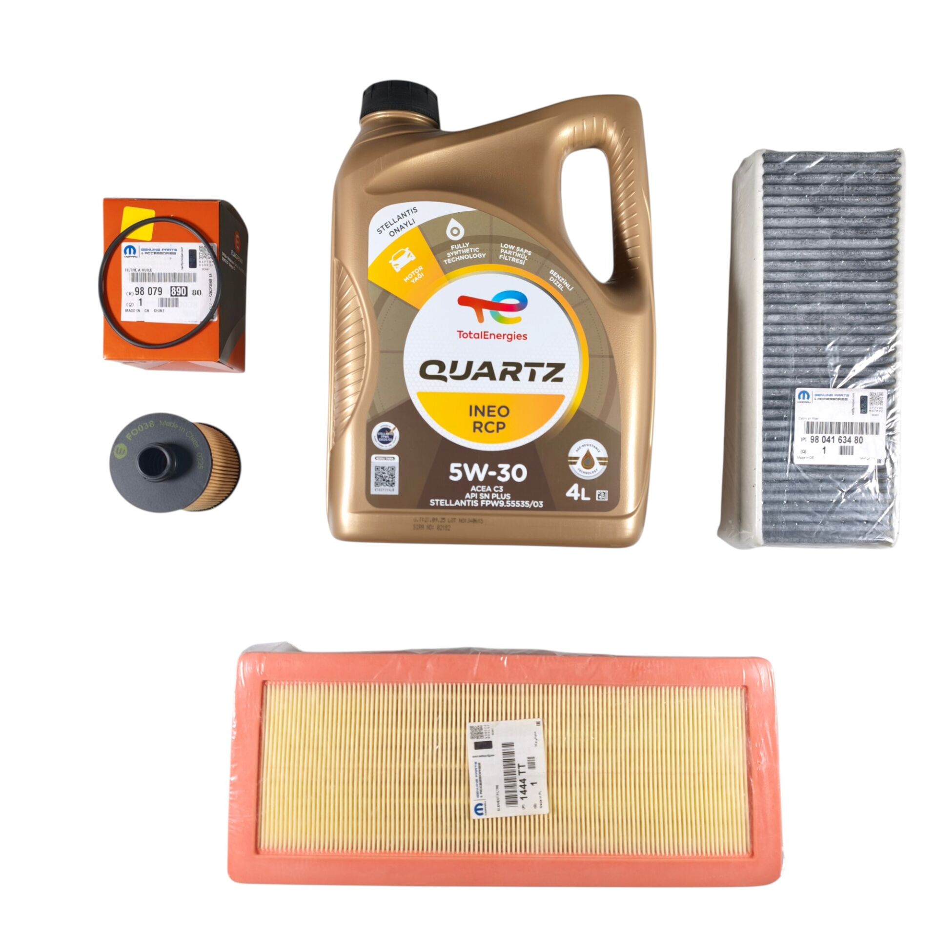 DS9 1.6 Thp Bakım Seti Ve Motor Yağı Total RCP Orijinal