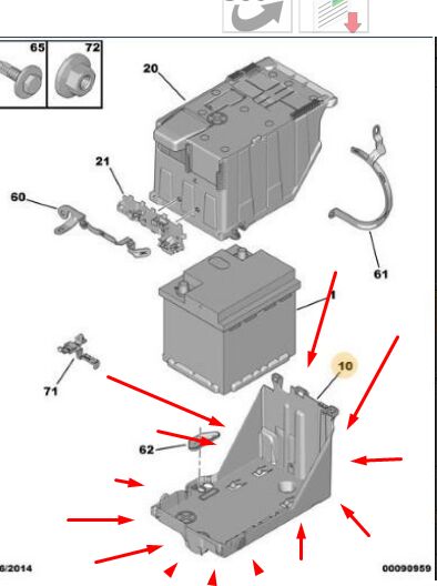 Peugeot 308 T7 Akü Alt Kutusu PSA Orijinal 5615.H2