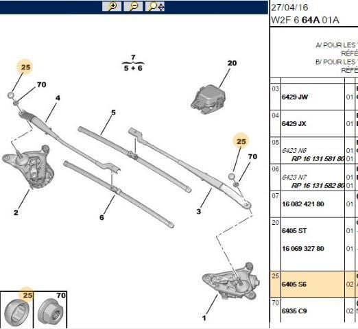 Citroen C3 Picasso Silecek Kol Kapağı Orijinal 6405.S6