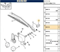 Peugeot 206 Arka Silecek Kol Kapağı Orijinal 6422.36