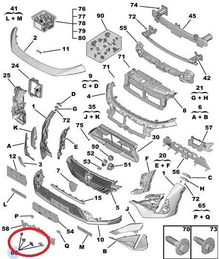 Peugeot 408 Ön Tampon Park Sensörü Ayak Takımı PSA Orijinal 1688580180