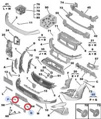 Peugeot 408 Ön Tampon Radar Kapak Takımı PSA Orijinal 16902697XT