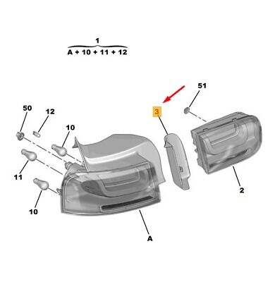 Citroen C4 Cactus Sol Arka Stop Ara Plastiği Psa 9824404880