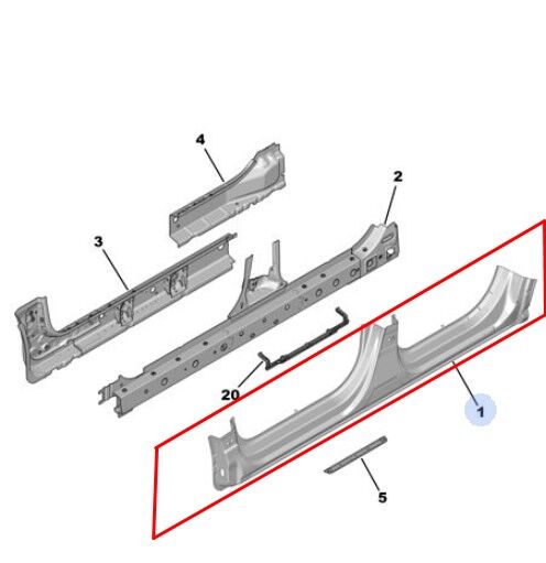 Peugeot 408 Marşpiyel Sacı Sol PSA Orijinal 1685068580