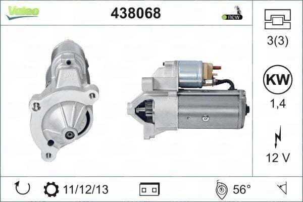 Peugeot Expert 3 Marş Motoru 12V 1.4 KW VALEO 438068