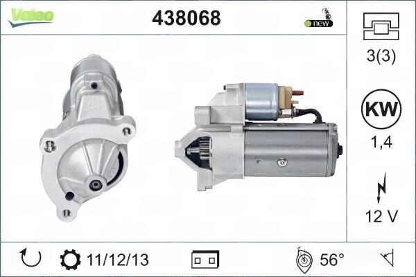 Citröen C4 Marş Motoru 12V 1.4 KW VALEO 438068