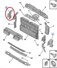 Peugeot 408 Ön Panel Yan Bakaliti Sağ PSA Orijinal 9843947680