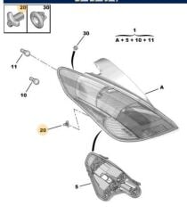 Peugeot 308 T7 Arka Stop Bağlantı Somunu Orijinal 6347.78