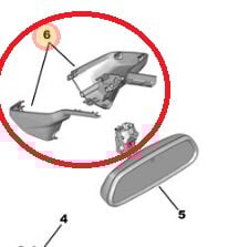 Peugeot 308 T9 İç Dikiz Ayna Kapağı PSA Orijinal 16105434XT