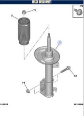 Peugeot 2008 P24 Sol Ön Amortisör Psa Orijinal 9836654780