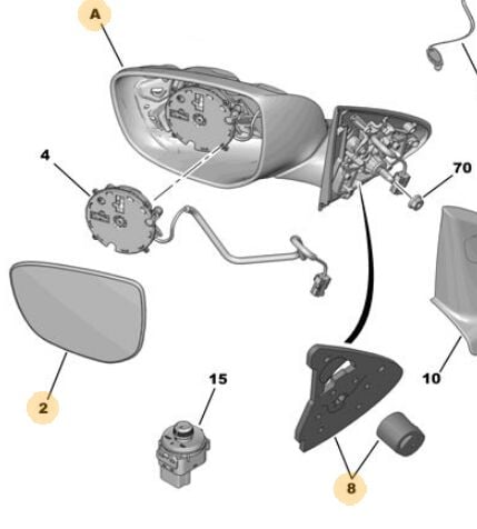 Peugeot 301 Sol Ayna Elektrikli Siyah 5 Fişli PSA Orijinal 1609064880