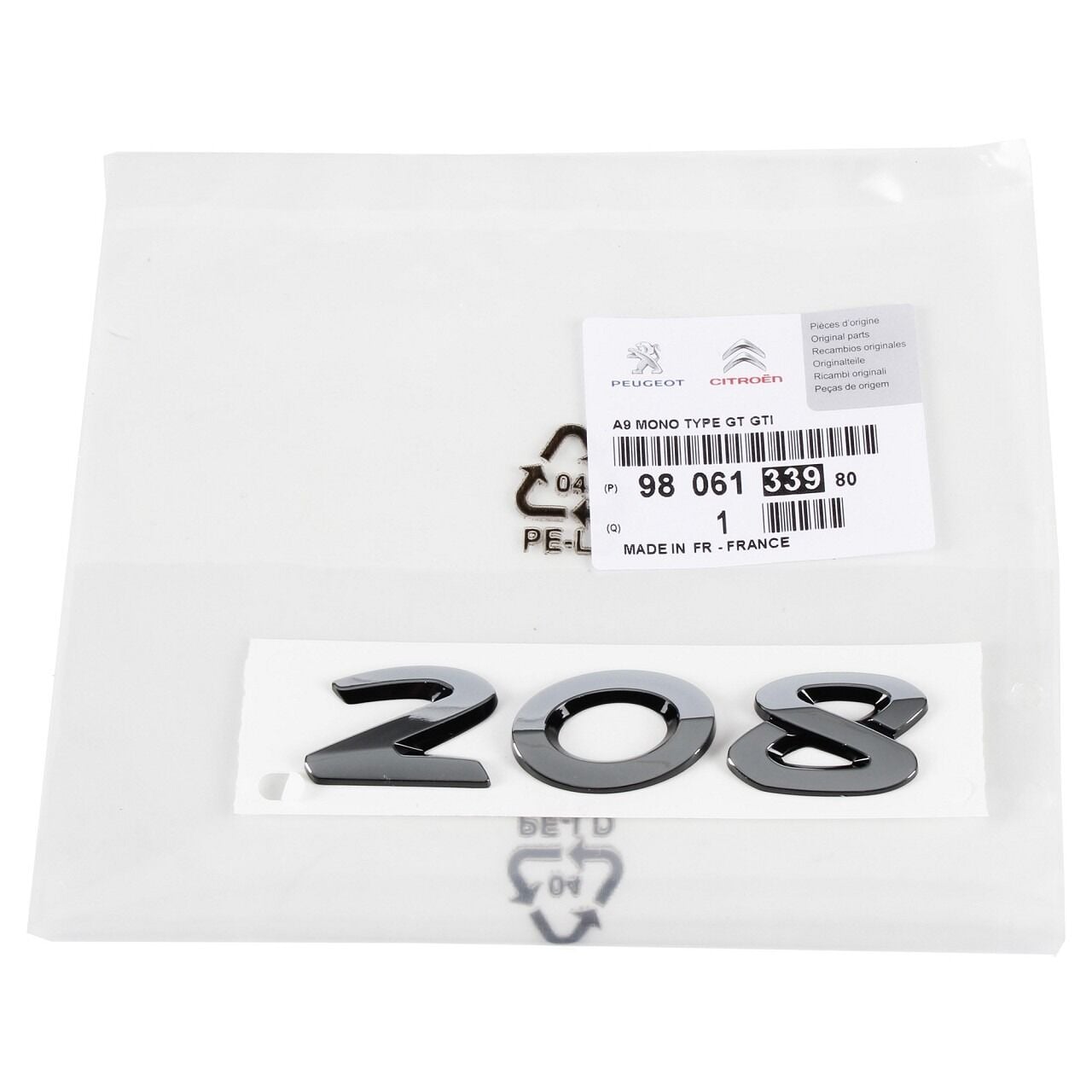 Peugeot 208 208 Yazı Orijinal 9806133980