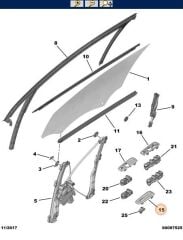 Peugeot 308 T9 Sağ Ön Cam Düğme Çerçevesi Orijinal 96777320ZD