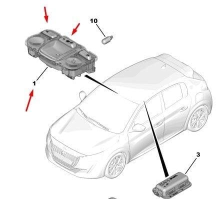 DS Ds3 Crossback Ön Tavan Lambası 96887290PR