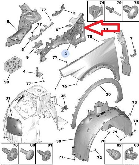 Peugeot 408 Sol Ön Çamurluk İç Sacı 1675069580