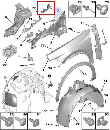 Peugeot 408 Kaput Menteşe Takviyesi Sağ PSA Orijinal 9830952880