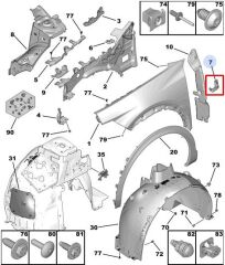 Peugeot 408 Sağ Ön Çamurluk Arka Bağlantı Ayağı PSA Orijinal 9831893280