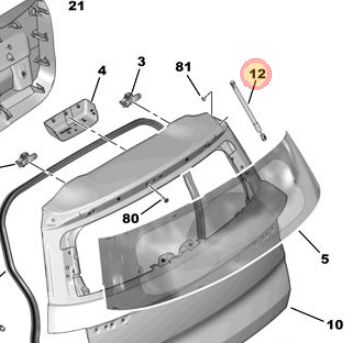 Opel Frontera Bagaj Amortisörü PSA Orijinal 9848848480