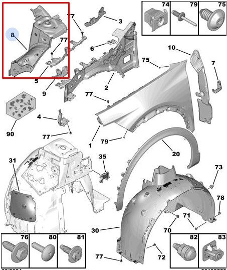 Peugeot 408 Sağ Ön Davlumbaz Sacı PSA Orijinal 1681316980