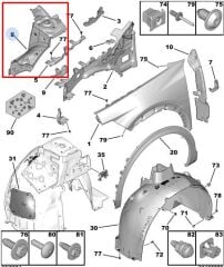 Peugeot 408 Sağ Ön Davlumbaz Sacı PSA Orijinal 1681316980