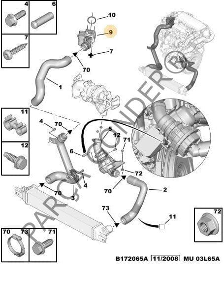 Citröen Nemo 1.4 Hdi Euro4 Hava Dozörü PSA Orijinal 9800784080