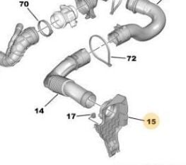 Peugeot 207 1.4 Hdı Hava filtre Hortumu Bağlantı Ayağı PSA Orijinal 1436.S2