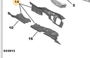 Peugeot 307 Restyl Ön Göğüs İzolatörü PSA Orijinal 7841.LQ