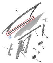 Peugeot 408 Sağ Ön Cam Dış Fitili PSA Orijinal 9830823680