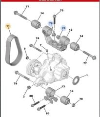 Citroen Ami Motor Aktarım Redüktör Kayışı Orijinal 9838392880
