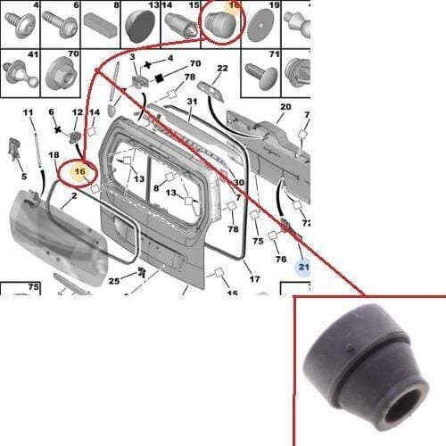 Opel Combo E Arka Cam Takozu Orijinal 8733.98
