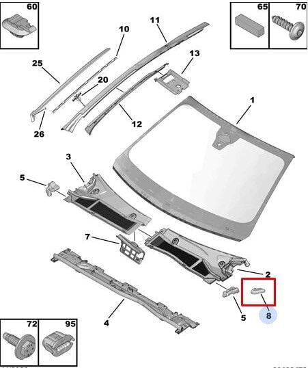 Peugeot 408 Ön Cam Su Tahliye Borusu PSA Orijinal 9845475480