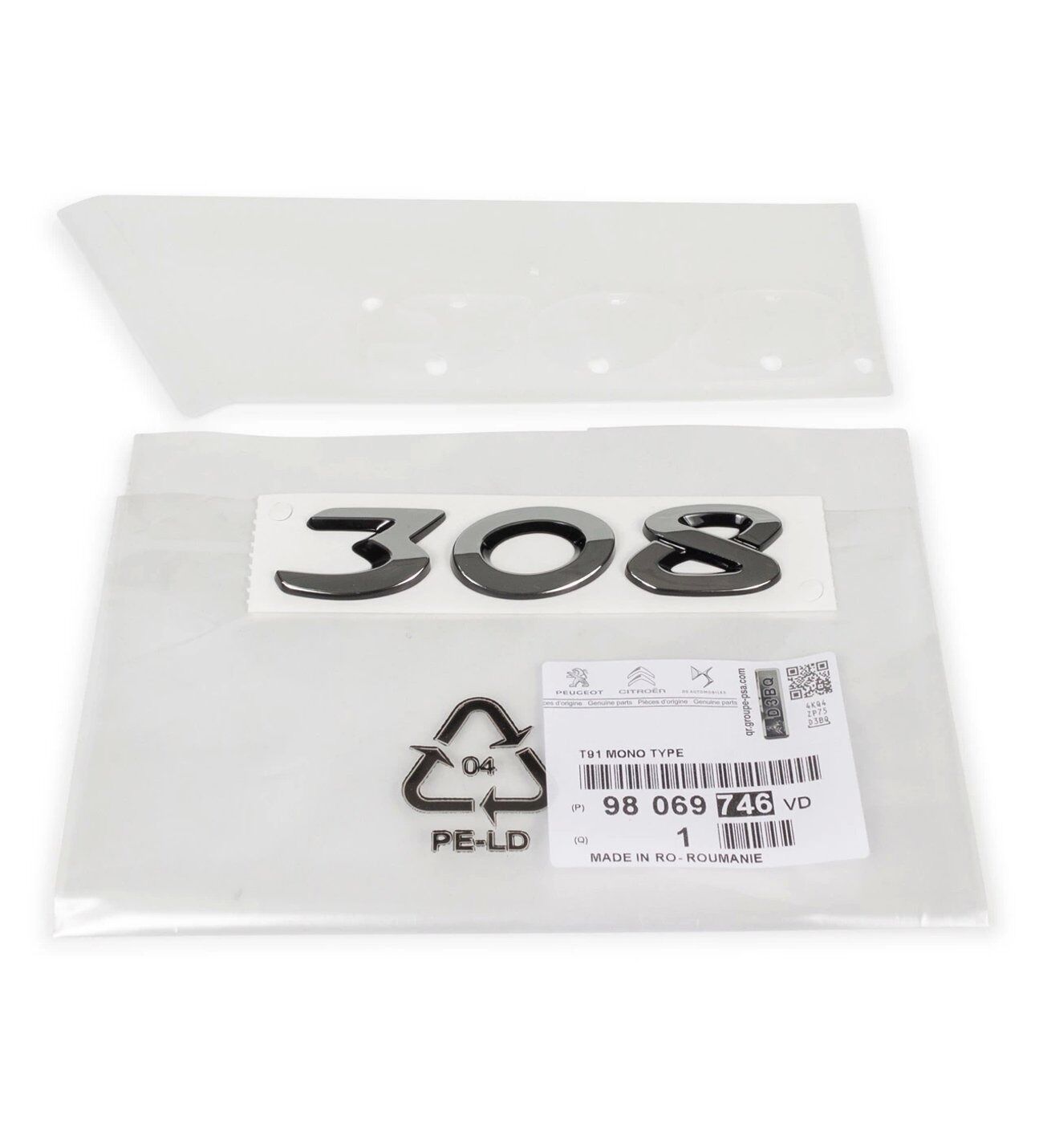 Peugeot 308 T9 308 Yazısı PSA Orijinal 98069746VD