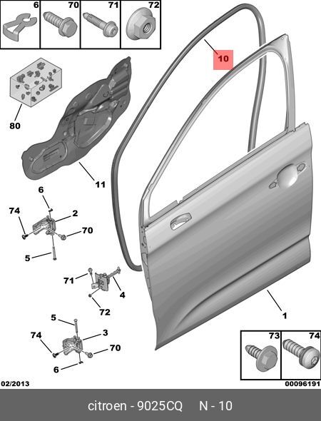 DS4 Sağ Ön Kapı Alt Fitili 2012-2018 Psa 9025.CQ