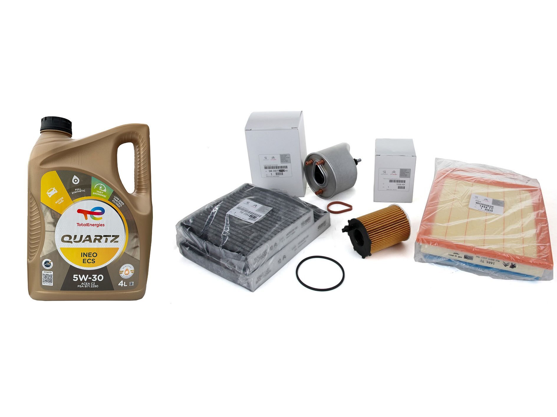 Peugeot 208 1.4 1.6 Hdi Euro5 Motor Yağı Ve Filtre Bakım Seti Psa Orijinal