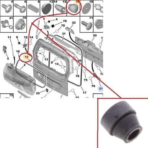Opel Vivaro Arka Cam Takozu Orijinal 8733.98