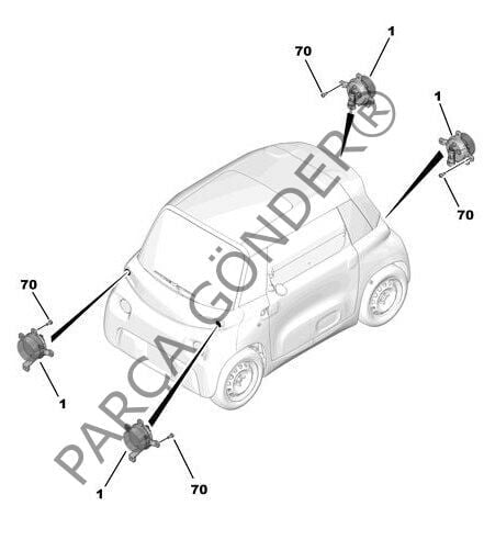 Citroen Ami O2 Ön Ve Arka Sinyal Lambaları Orijinal 9838667180