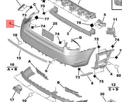Citröen C5 X7 Arka Tampon 0011.7410.HA-FT