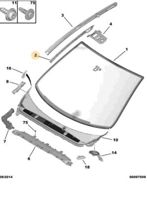 Peugeot 308 T9 Ön Cam Sol Yan Direk PSA Orijinal 9677269480