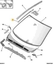 Peugeot 308 T9 Ön Cam Sağ Yan Direk PSA Orijinal 9677269280