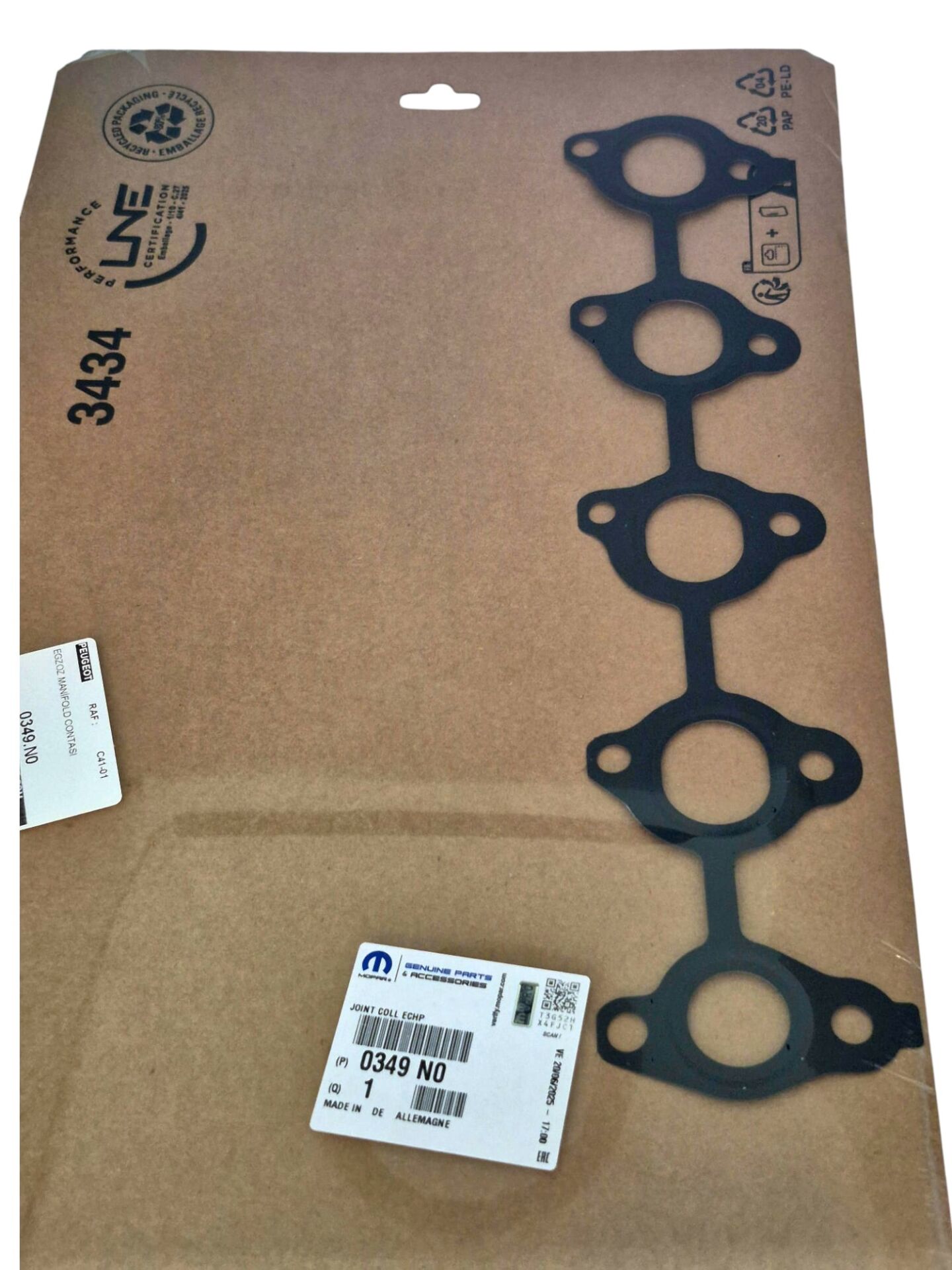 Citröen C5 X7 1.6 HDI Egzoz Manifold Contası PSA Orijinal 0349.N0